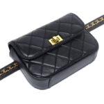 Women's Full-Grain Leather Quilted Turn-Lock Belt Bag