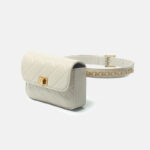 Women's Full-Grain Leather Quilted Turn-Lock Belt Bag
