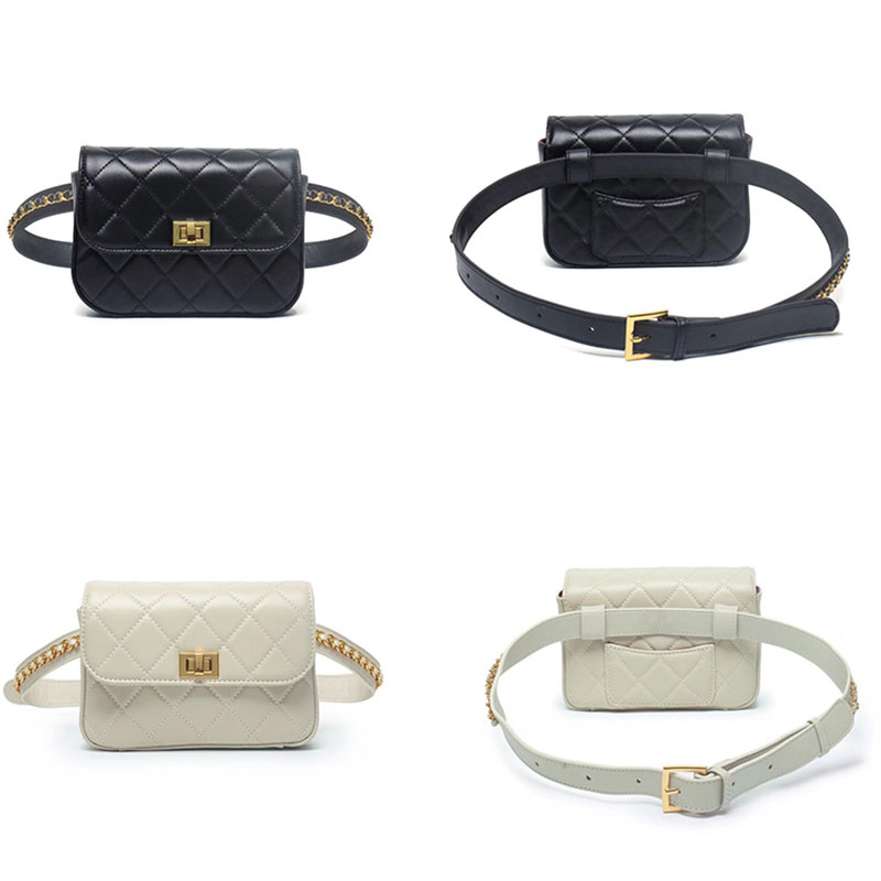 Women's Full-Grain Leather Quilted Turn-Lock Belt Bag