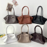Women's Vegan Leather Structured Top Handle Shoulder Tote Bag