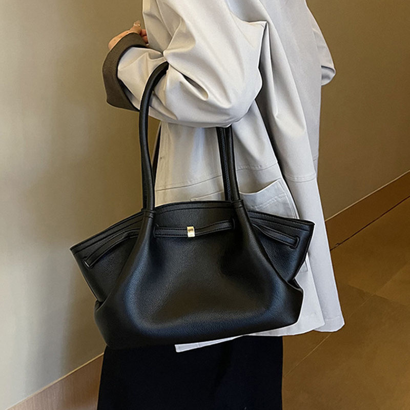 Women's Vegan Leather Structured Top Handle Shoulder Tote Bag