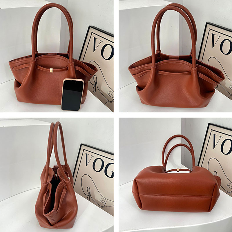 Women's Vegan Leather Structured Top Handle Shoulder Tote Bag