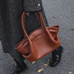 Women's Vegan Leather Structured Top Handle Shoulder Tote Bag