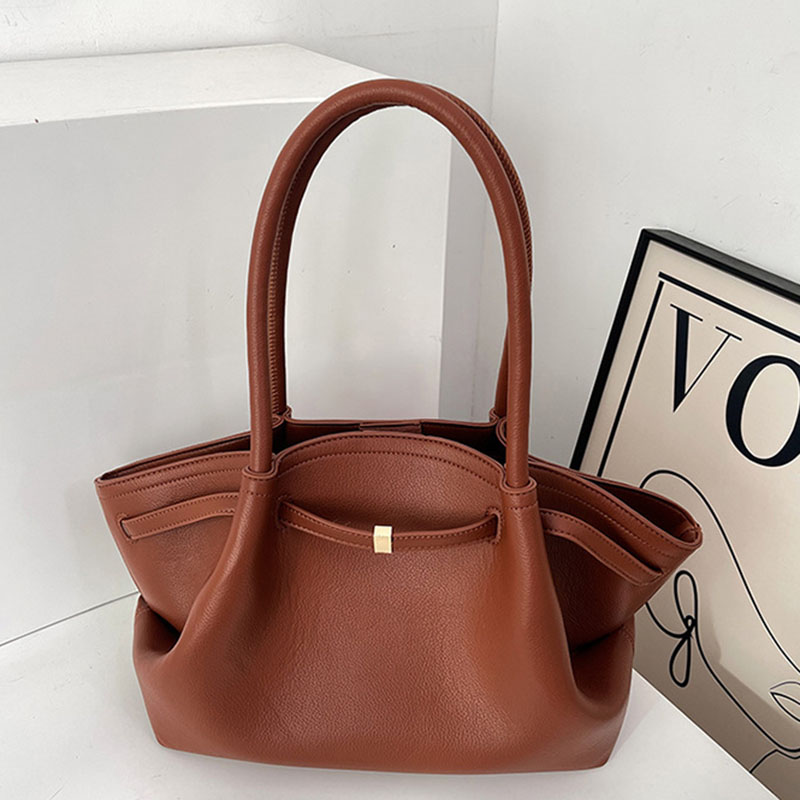 Women's Vegan Leather Structured Top Handle Shoulder Tote Bag