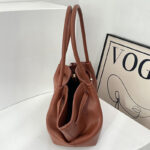 Women's Vegan Leather Structured Top Handle Shoulder Tote Bag