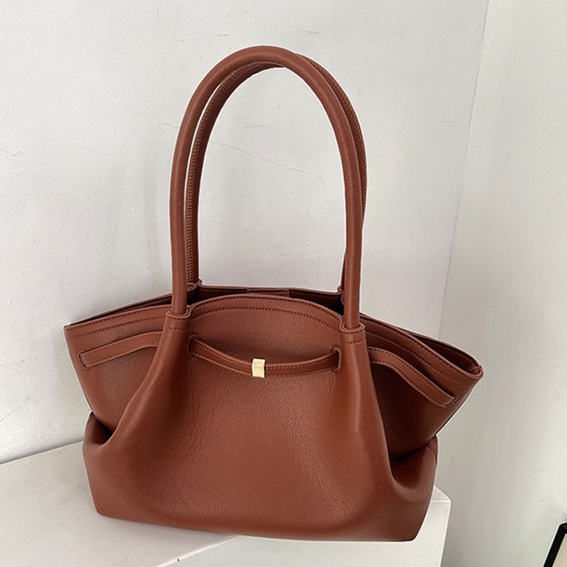 Women's Vegan Leather Structured Top Handle Shoulder Tote Bag
