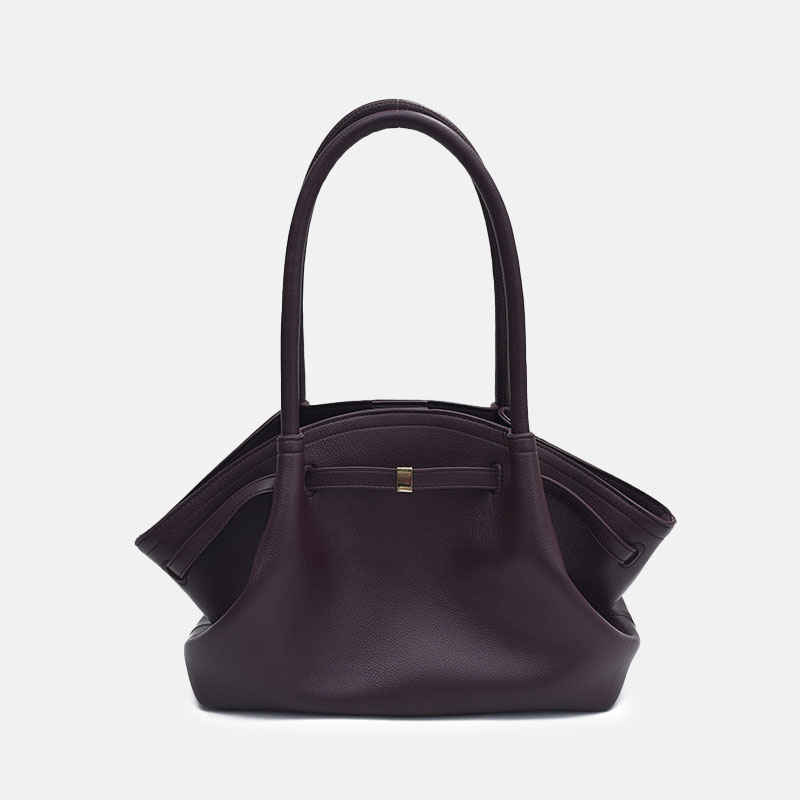 Women's Vegan Leather Structured Top Handle Shoulder Tote Bag