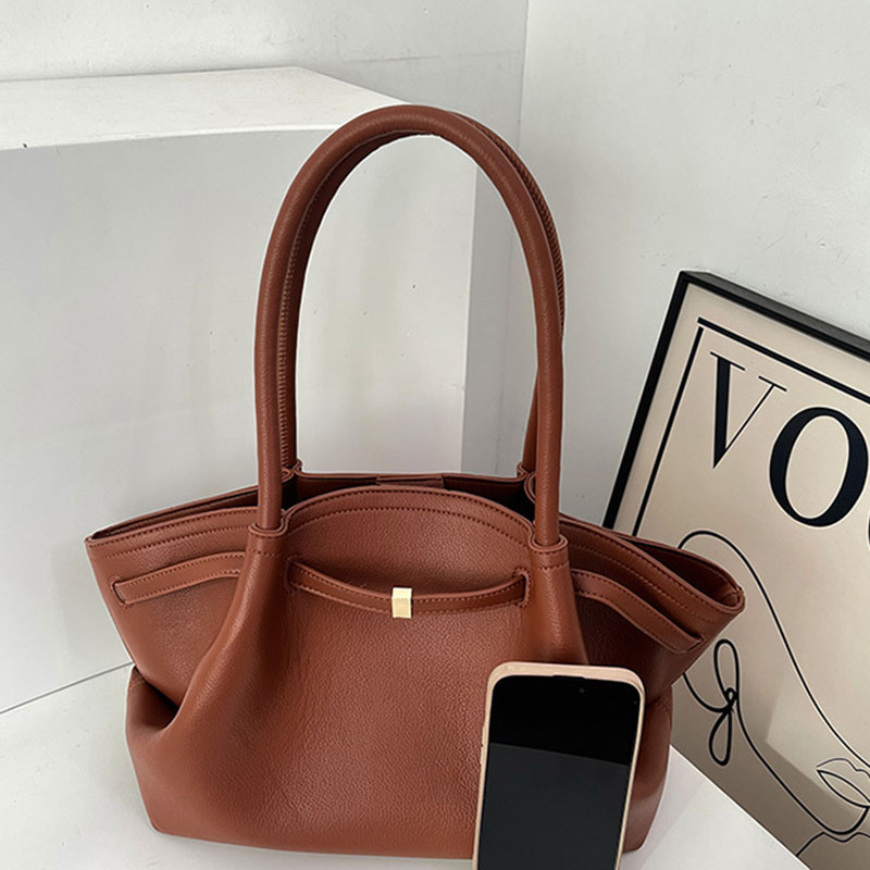 Women's Vegan Leather Structured Top Handle Shoulder Tote Bag
