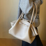 Women's Vegan Leather Structured Top Handle Shoulder Tote Bag