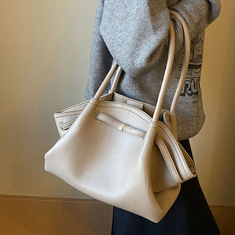 Women's Vegan Leather Structured Top Handle Shoulder Tote Bag