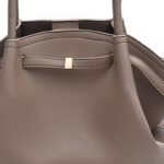Women's Vegan Leather Structured Top Handle Shoulder Tote Bag