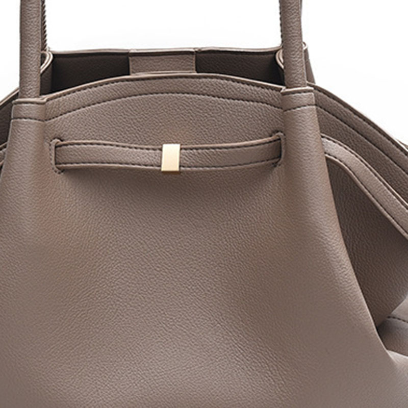 Women's Vegan Leather Structured Top Handle Shoulder Tote Bag