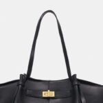 Women's Vegan Leather Structured Tote Shoulder Bag