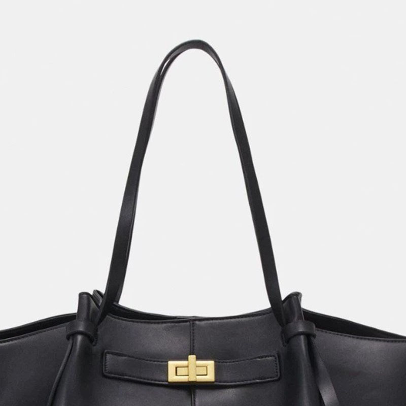 Women's Vegan Leather Structured Tote Shoulder Bag