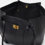 Women's Vegan Leather Structured Tote Shoulder Bag