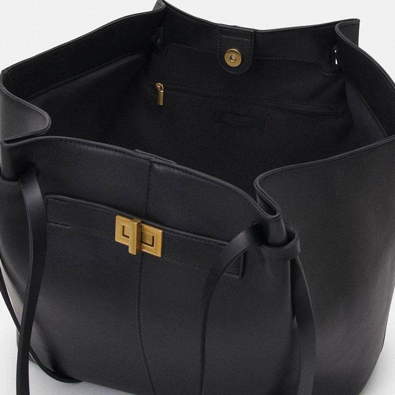 Women's Vegan Leather Structured Tote Shoulder Bag