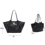 Women's Vegan Leather Structured Tote Shoulder Bag