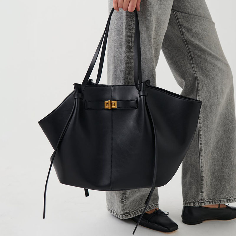Women's Vegan Leather Structured Tote Shoulder Bag