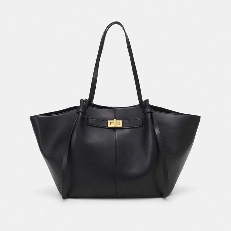 Women's Vegan Leather Structured Tote Shoulder Bag