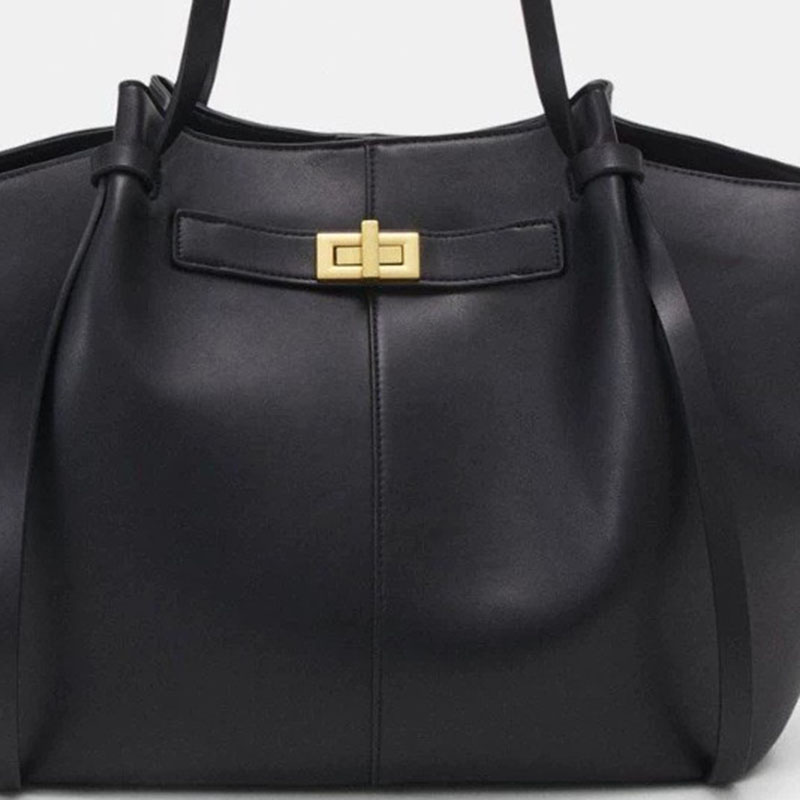 Women's Vegan Leather Structured Tote Shoulder Bag