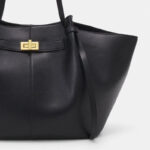 Women's Vegan Leather Structured Tote Shoulder Bag