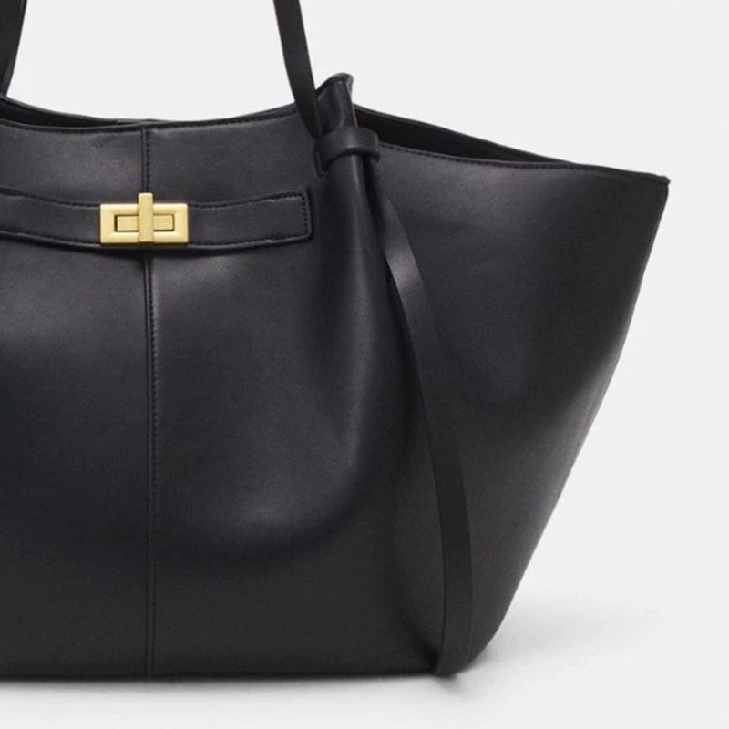 Women's Vegan Leather Structured Tote Shoulder Bag