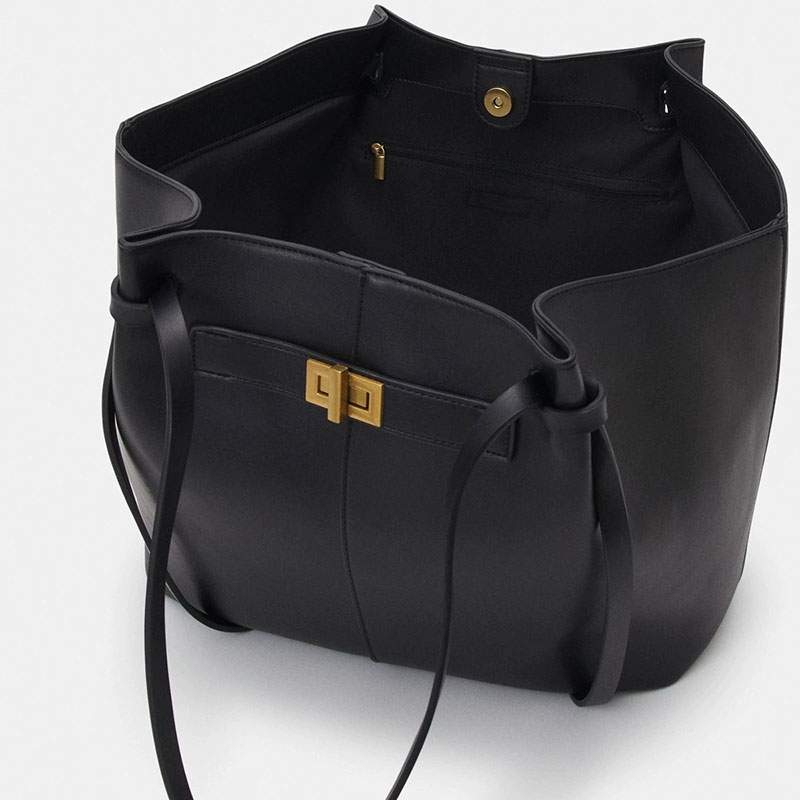 Women's Vegan Leather Structured Tote Shoulder Bag