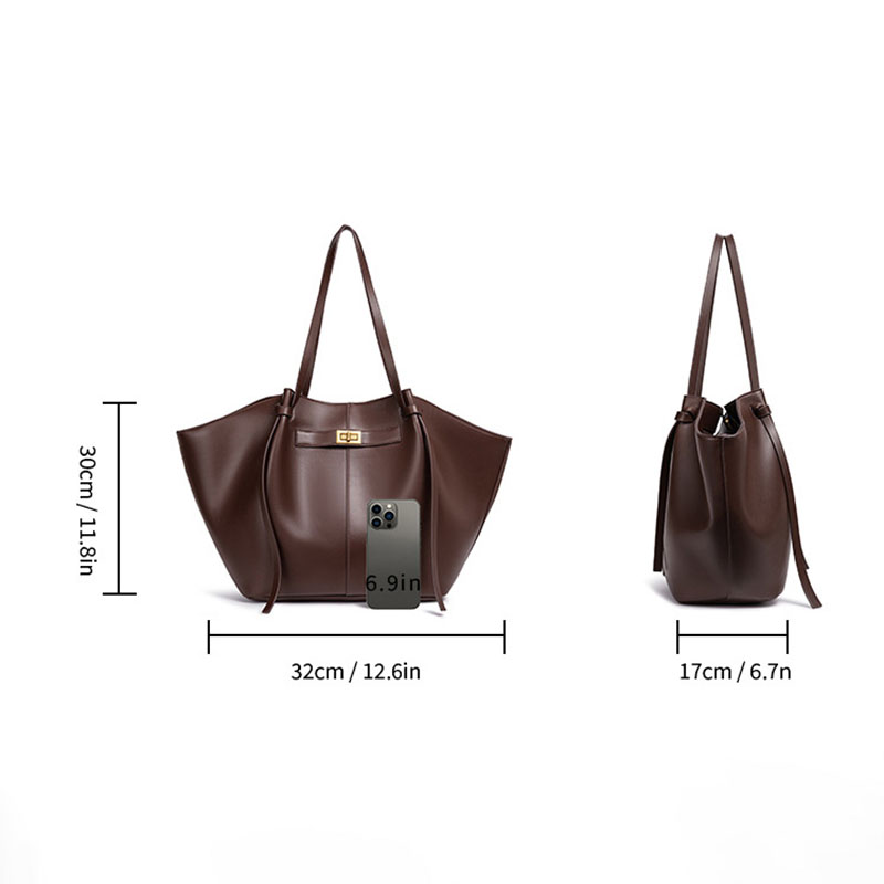 Women's Vegan Leather Structured Tote Shoulder Bag