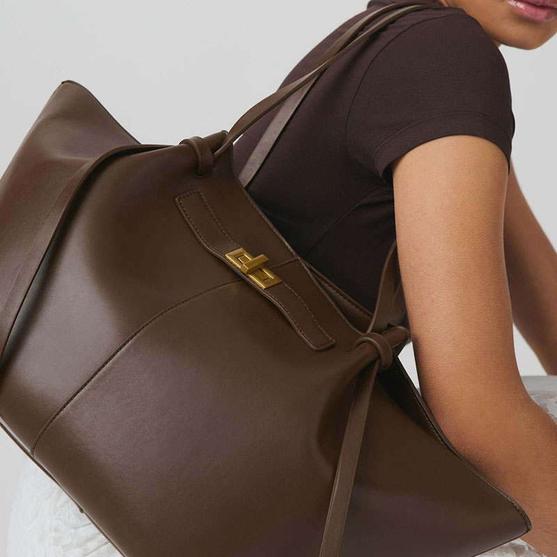 Women's Vegan Leather Structured Tote Shoulder Bag
