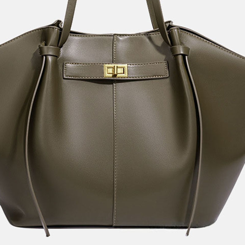 Women's Vegan Leather Structured Tote Shoulder Bag