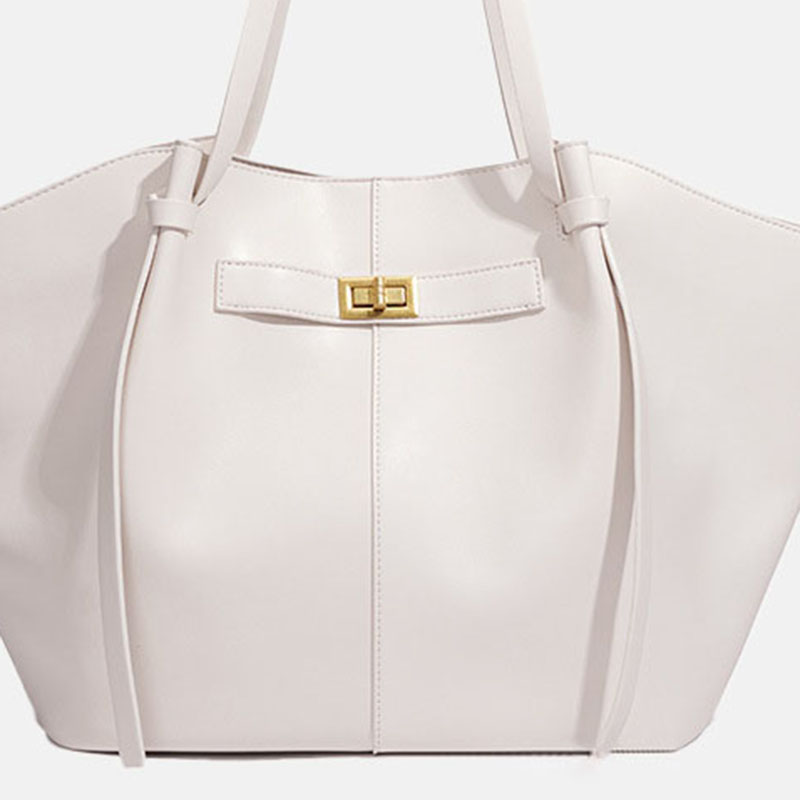 Women's Vegan Leather Structured Tote Shoulder Bag