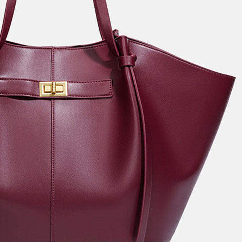 Women's Vegan Leather Structured Tote Shoulder Bag
