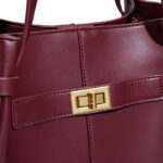 Women's Vegan Leather Structured Tote Shoulder Bag