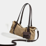 Women's Suede Vegan Leather Texture Top Handle Shoulder Tote Bag