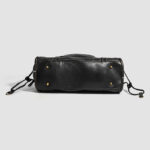 Women's Vegan Leather Textured Rivet Top Handle Shoulder Bag