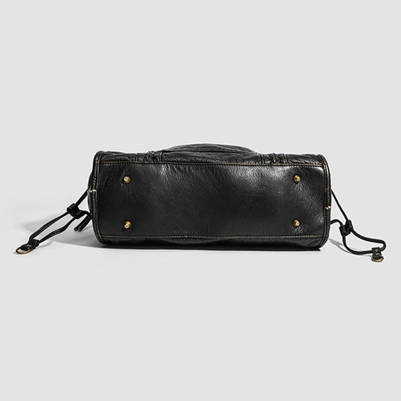 Women's Vegan Leather Textured Rivet Top Handle Shoulder Bag