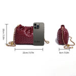Women's Vegan Leather Woven Chain Crossbody Bucket Bag