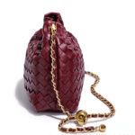 Women's Vegan Leather Woven Chain Crossbody Bucket Bag