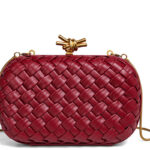 Women's Vegan Leather Woven Knot Clasp Chain Shoulder Crossbody Clutch Bag