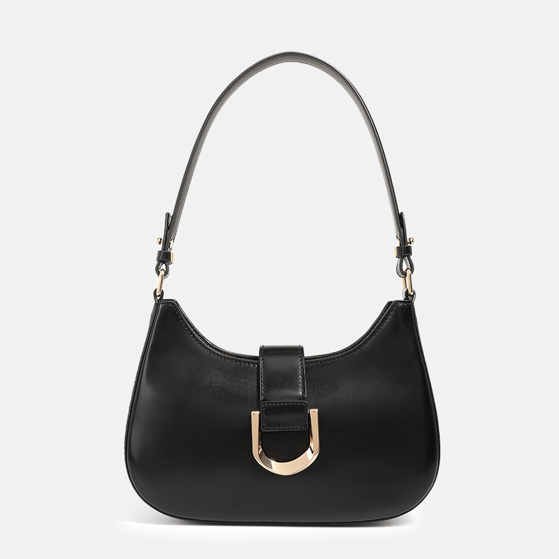 Women's Split Leather Buckle Shoulder Hobo Bag