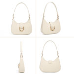 Women's Split Leather Buckle Shoulder Hobo Bag