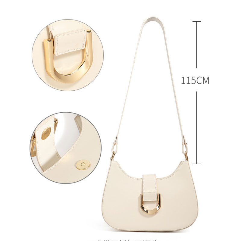 Women's Split Leather Buckle Shoulder Hobo Bag