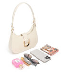Women's Split Leather Buckle Shoulder Hobo Bag