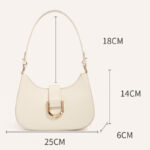 Women's Split Leather Buckle Shoulder Hobo Bag