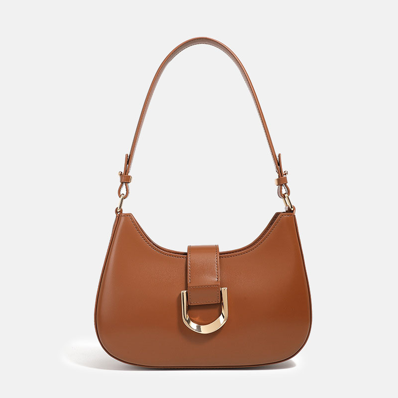 Women's Split Leather Buckle Shoulder Hobo Bag
