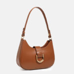 Women's Split Leather Buckle Shoulder Hobo Bag