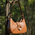 Women's Split Leather Buckle Shoulder Hobo Bag