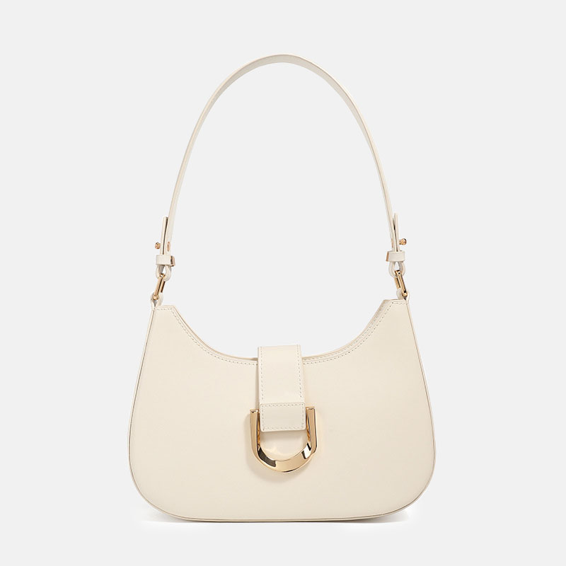 Women's Split Leather Buckle Shoulder Hobo Bag
