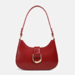 Women's Split Leather Buckle Shoulder Hobo Bag