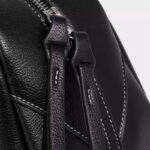 Women's Split Leather Curved Top Handle Shoulder Baguette Bag